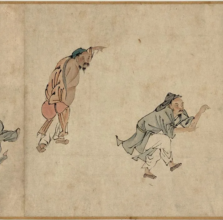 传梁楷人物画《尧民击壤图》卷_06