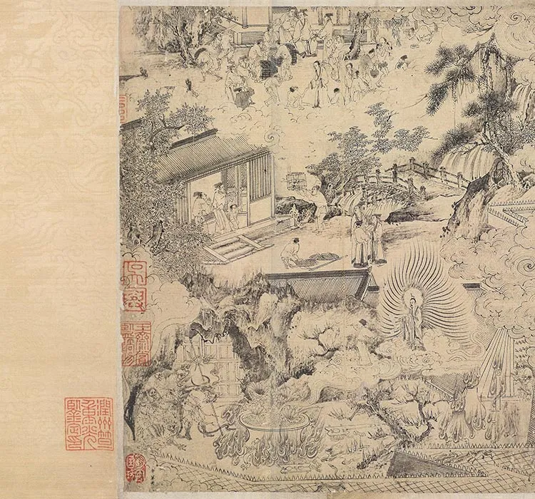 梁楷佛道人物《白描道君像》全卷_07