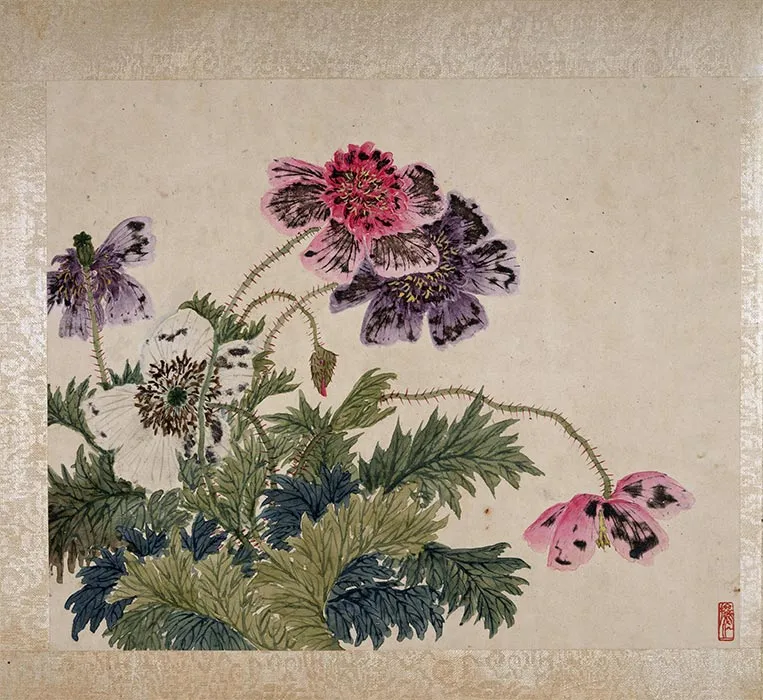 吴让之花卉画册页_01