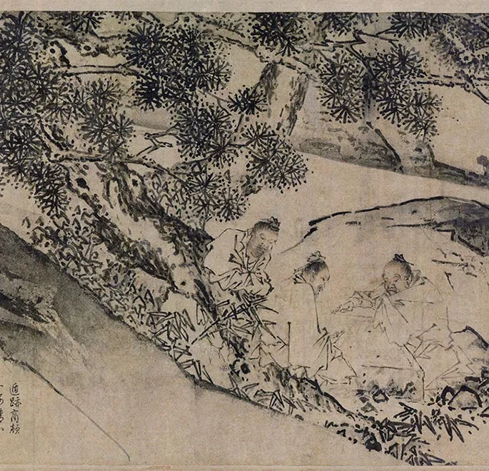 传南宋马远商山四皓图卷_28