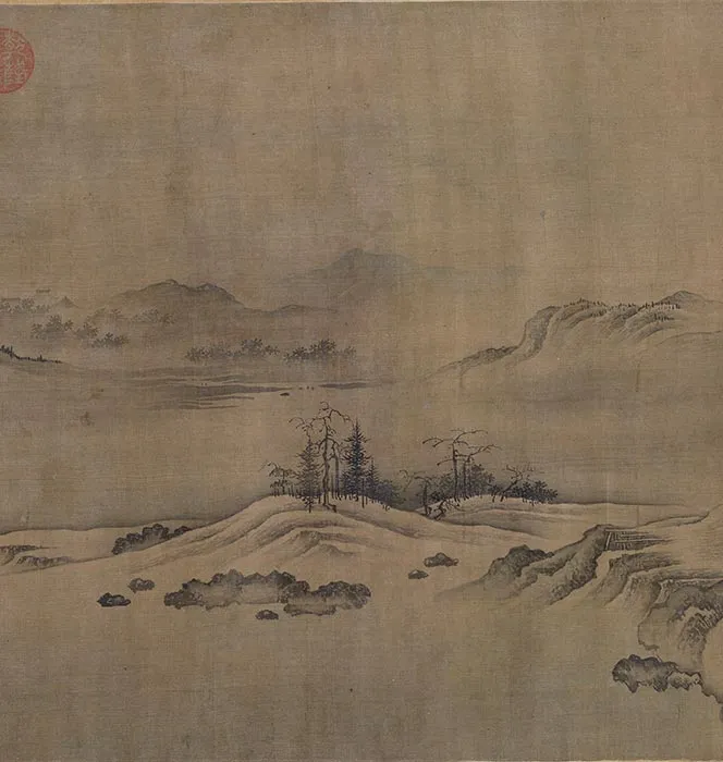 传燕文贵秋山萧寺图卷_17