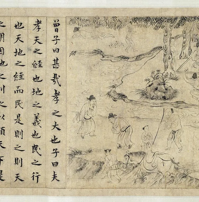传宋李公麟画孝经图卷_22