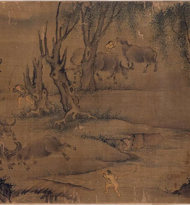明陈汝言百牛图卷_09