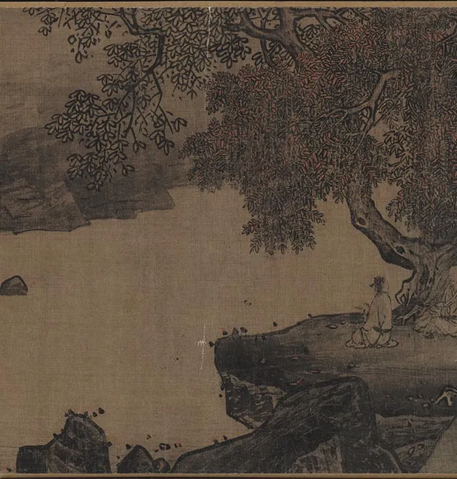 李唐山水画《濠梁秋水图》卷_07
