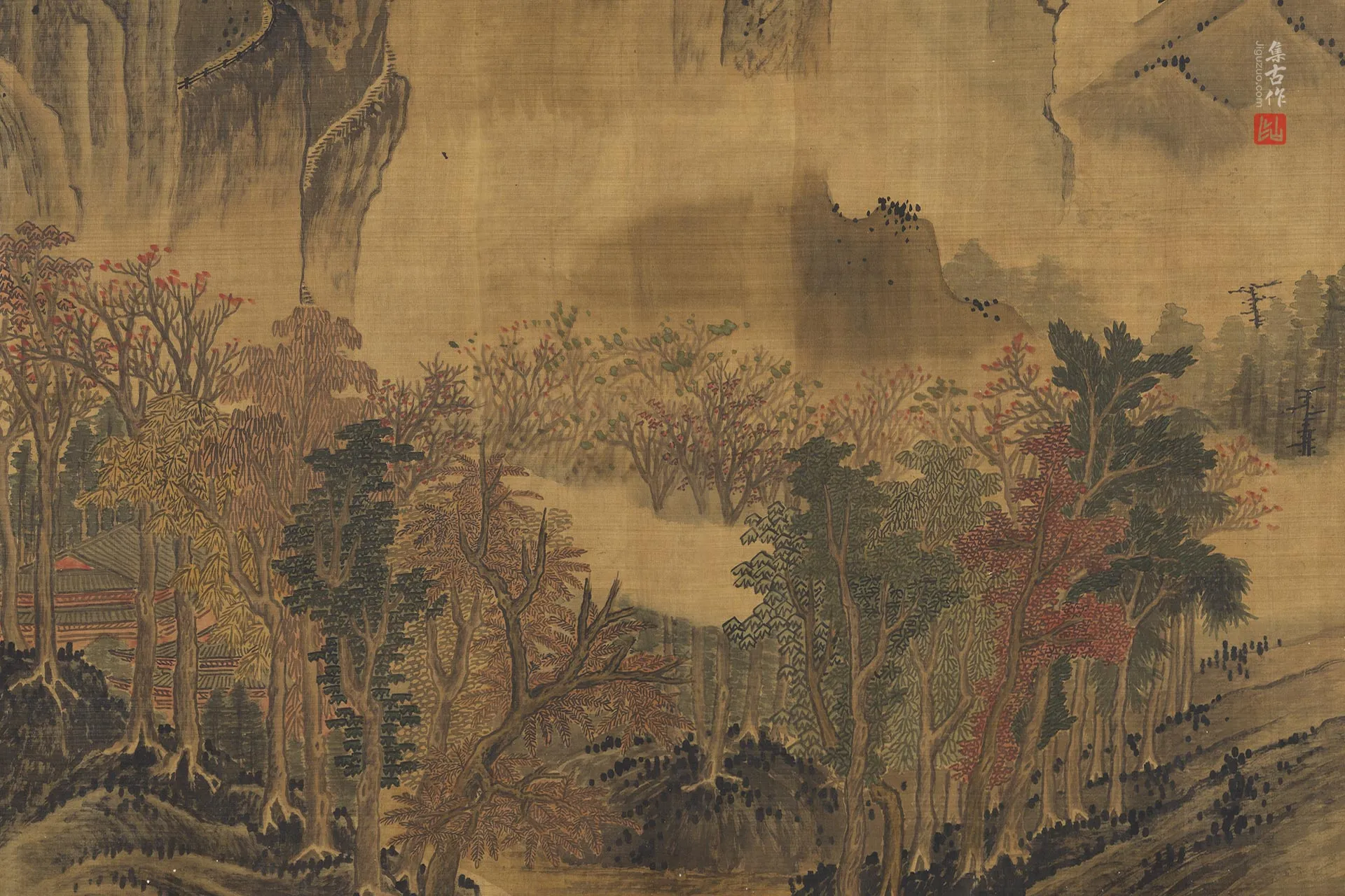 传陆探微山水画《五岳图》局部 (1)