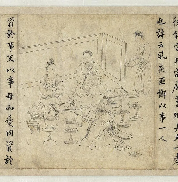 传宋李公麟画孝经图卷_25