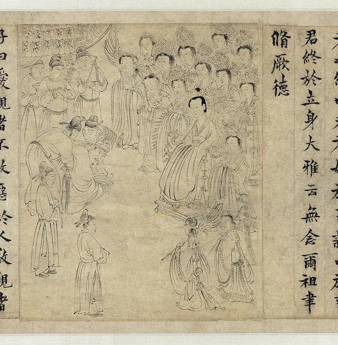 传宋李公麟画孝经图卷_29
