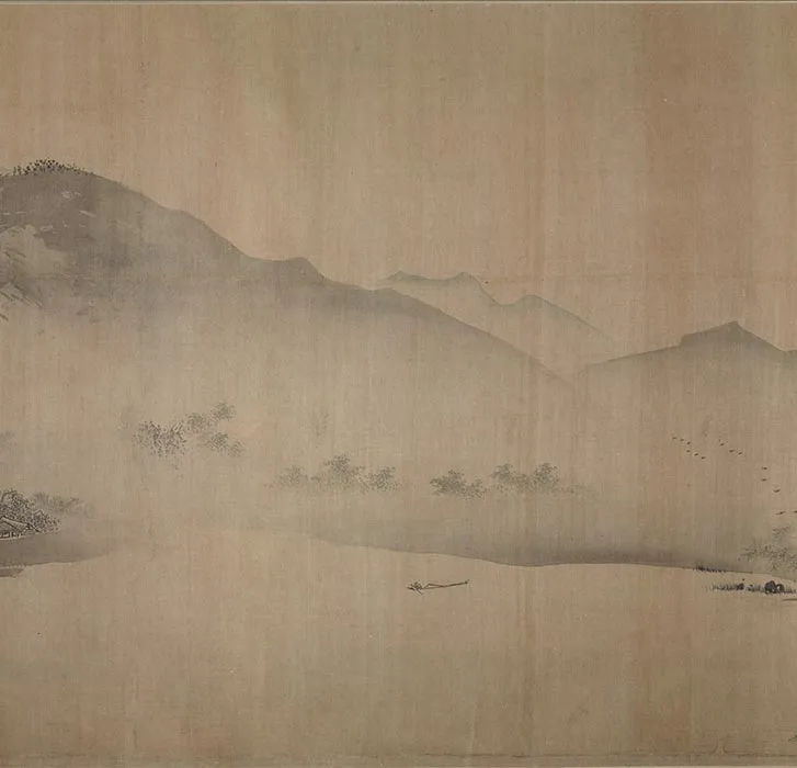 明人托名夏圭《长江万里图》卷_08