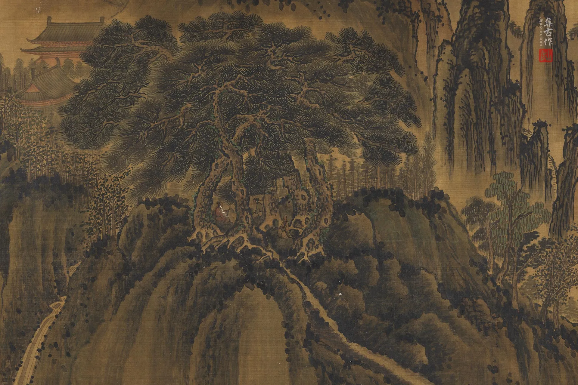 传陆探微山水画《五岳图》局部 (5)