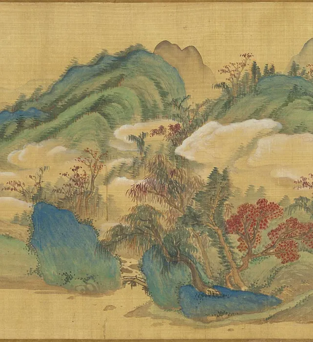 明董其昌仿张僧繇白云红树图卷_09