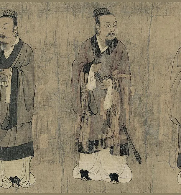 传阎立本人物画《孔子弟子图》卷_07