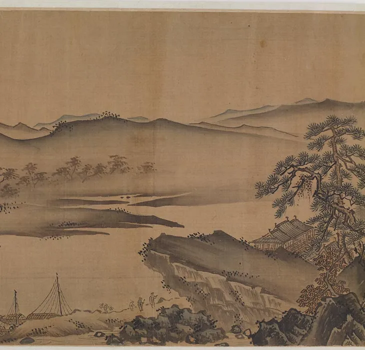 《千山竞秀图卷》又名《江村图卷》_11