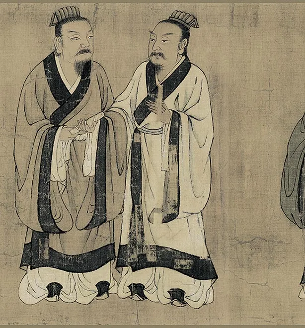 传阎立本人物画《孔子弟子图》卷_16