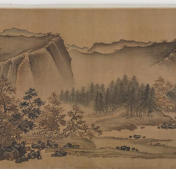 《千山竞秀图卷》又名《江村图卷》_15