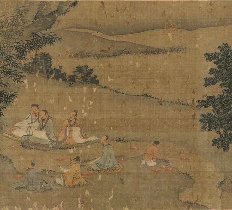 传宋刘松年曲水流觞图卷_07