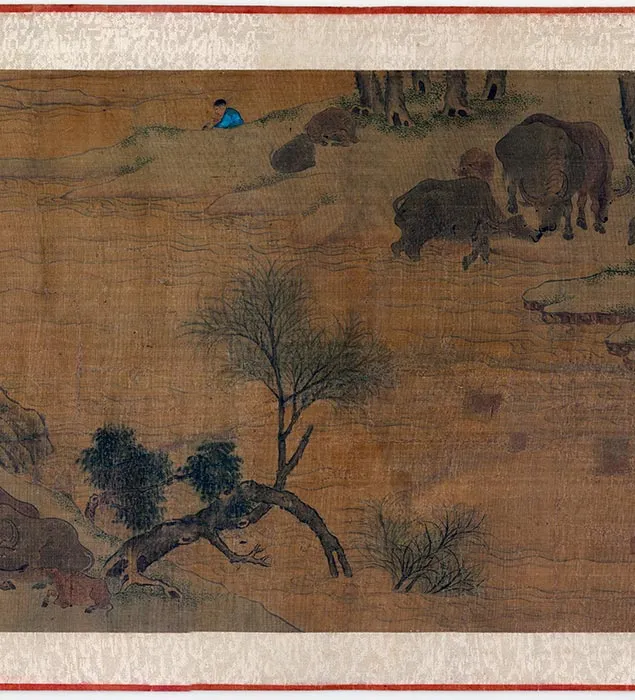 传李唐渡溪牧牛图卷_08