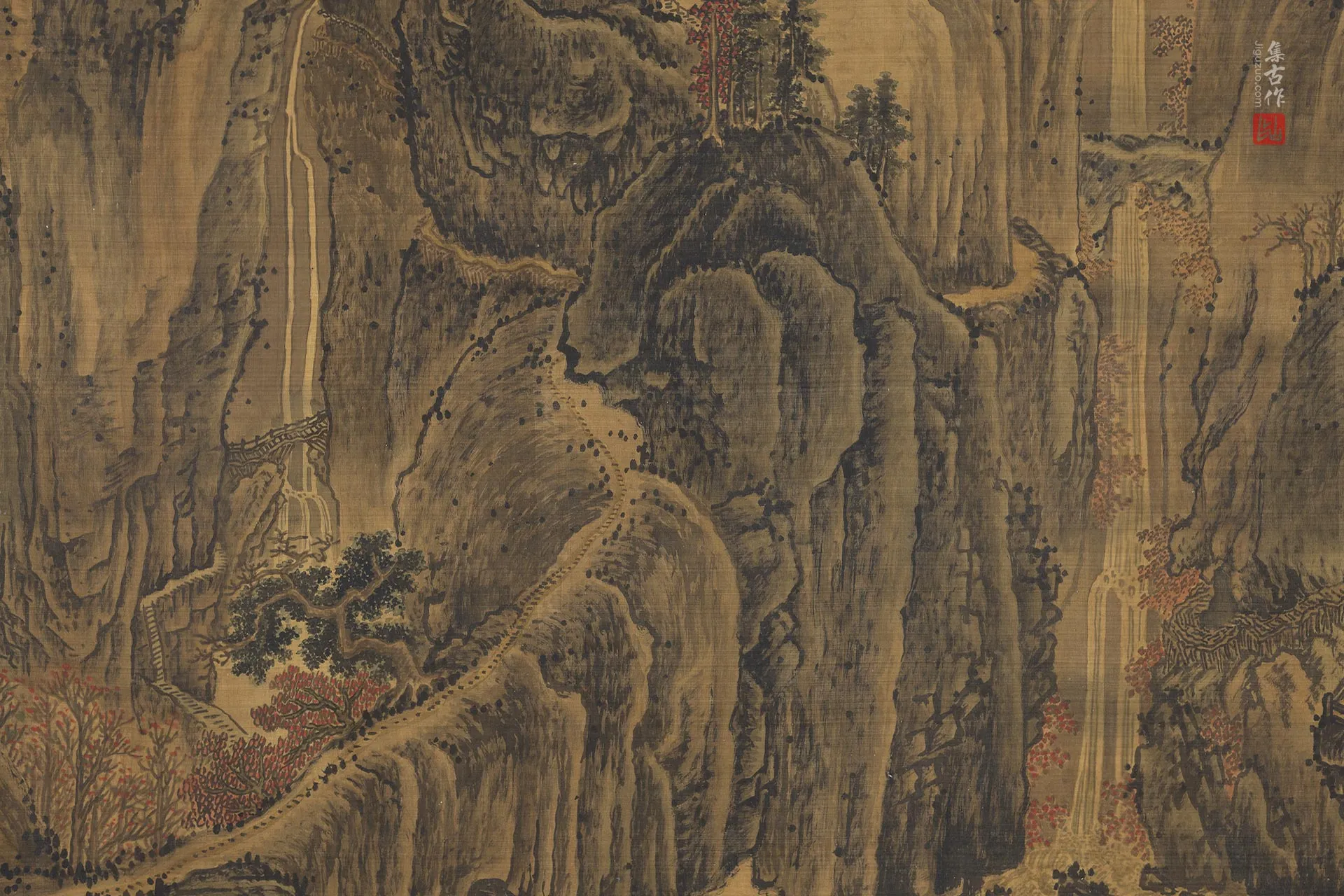 传陆探微山水画《五岳图》局部 (2)
