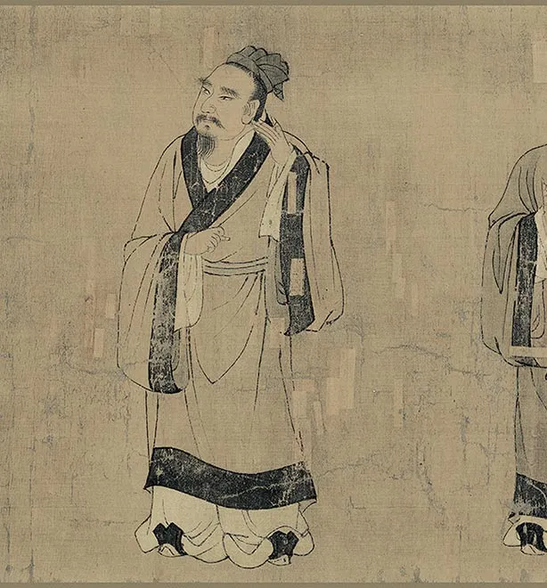传阎立本人物画《孔子弟子图》卷_23