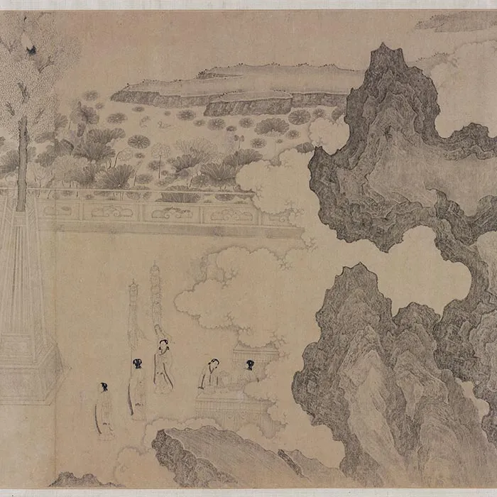 传李公麟山水人物画《群仙高会图》卷_13