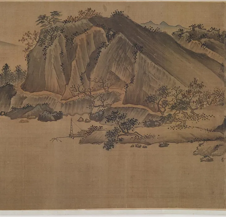 《千山竞秀图卷》又名《江村图卷》_08