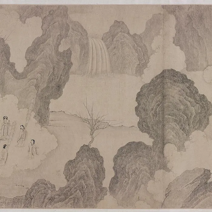 传李公麟山水人物画《群仙高会图》卷_11