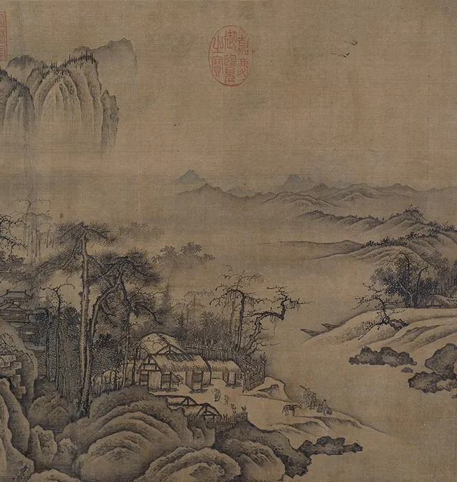 传燕文贵秋山萧寺图卷_24