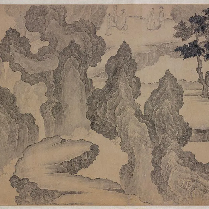 传李公麟山水人物画《群仙高会图》卷_18