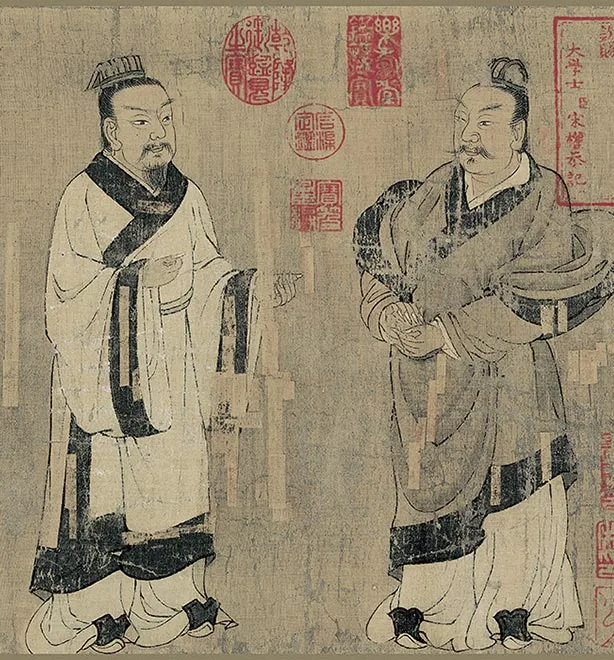 传阎立本人物画《孔子弟子图》卷_31