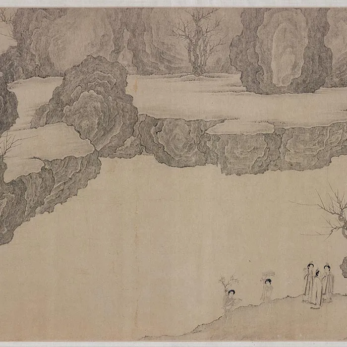 传李公麟山水人物画《群仙高会图》卷_09