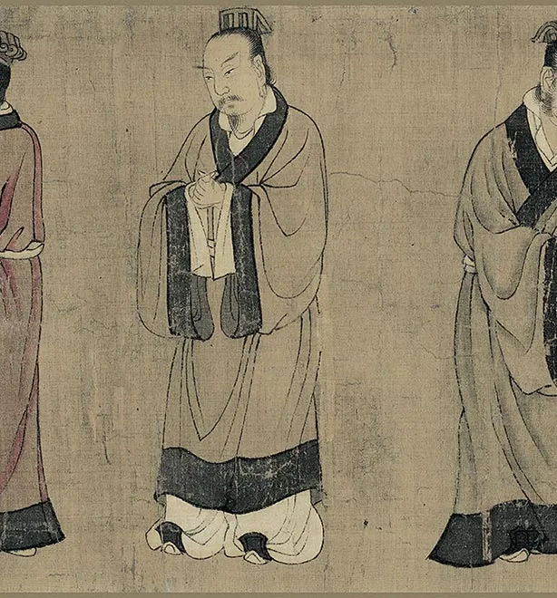传阎立本人物画《孔子弟子图》卷_18