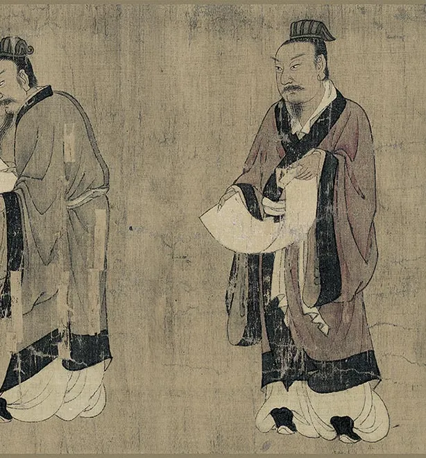 传阎立本人物画《孔子弟子图》卷_02