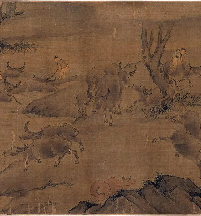 明陈汝言百牛图卷_08