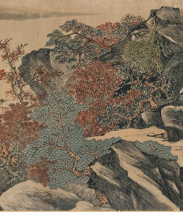 传李唐秋景山水《秋溪渔隐图》卷_06
