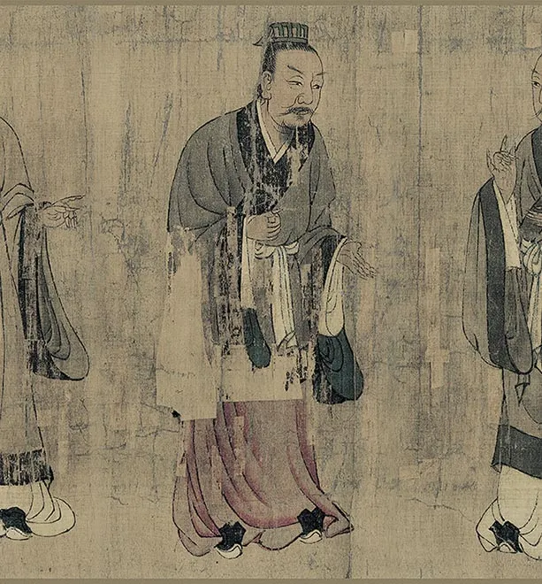 传阎立本人物画《孔子弟子图》卷_06