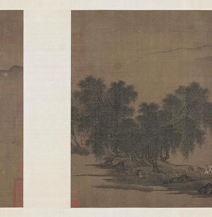 刘松年《四景山水图》卷_09