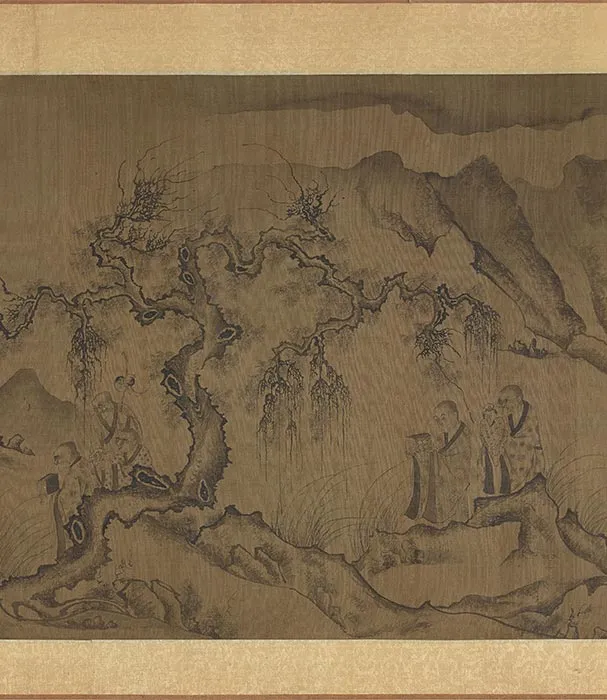 传李公麟《山水罗汉观音图》卷_07