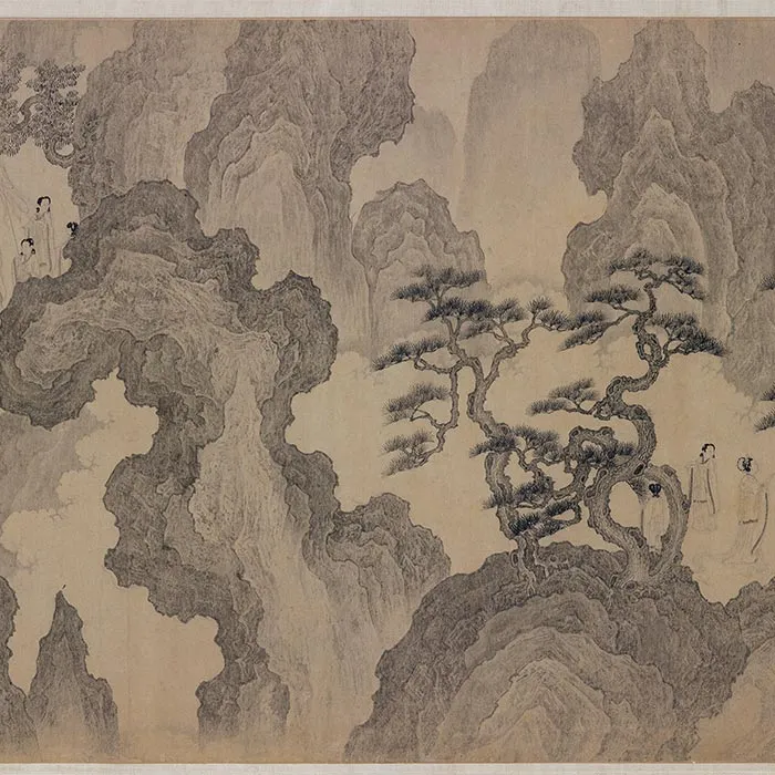 传李公麟山水人物画《群仙高会图》卷_16