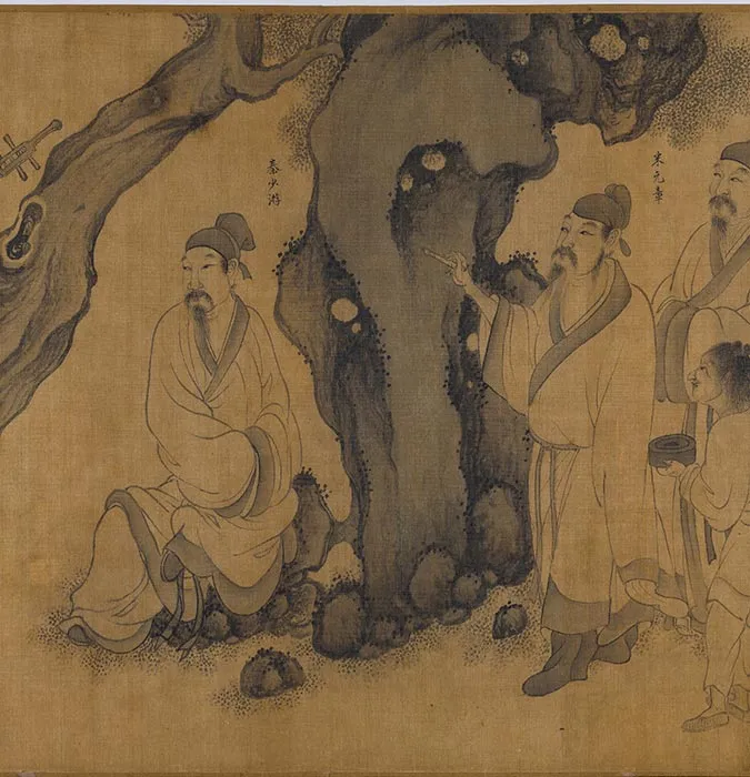 传宋李公麟西园雅集图卷_08