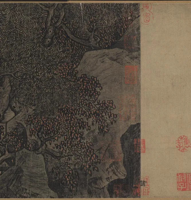 李唐山水画《濠梁秋水图》卷_09
