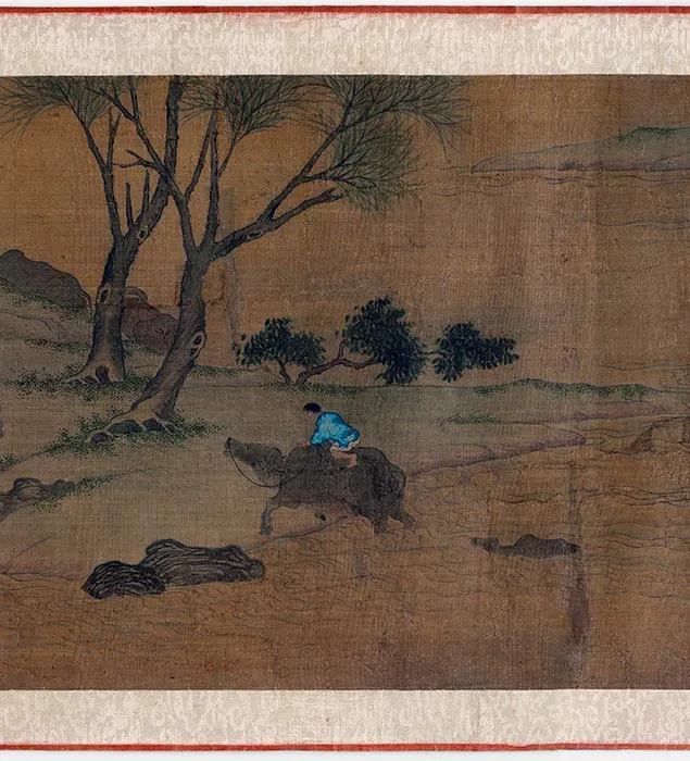传李唐渡溪牧牛图卷_10