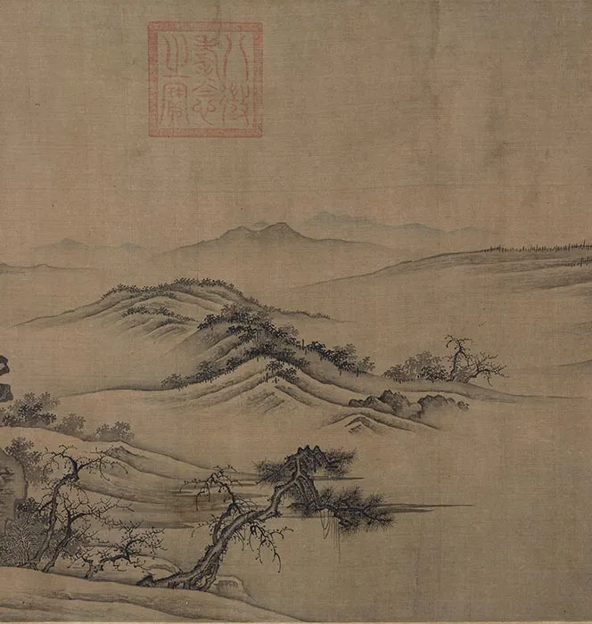 传燕文贵秋山萧寺图卷_19