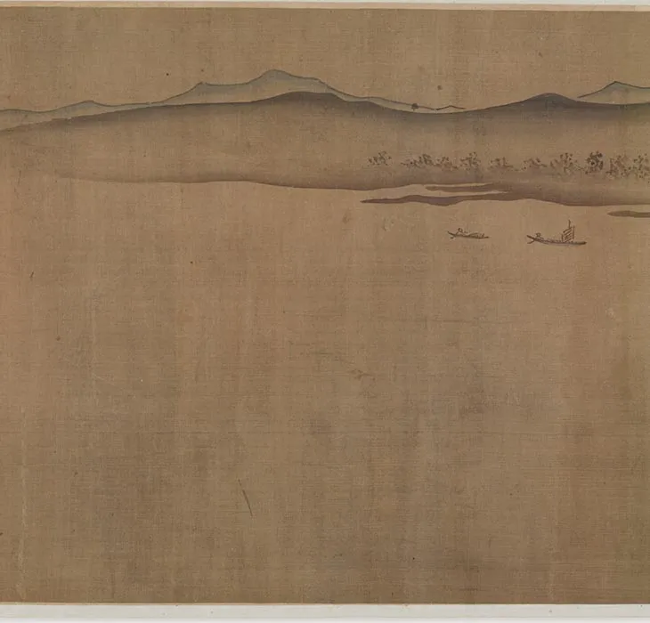 《千山竞秀图卷》又名《江村图卷》_06