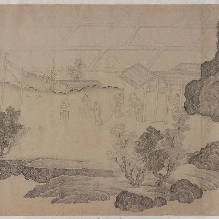 传李公麟山水人物画《群仙高会图》卷_21