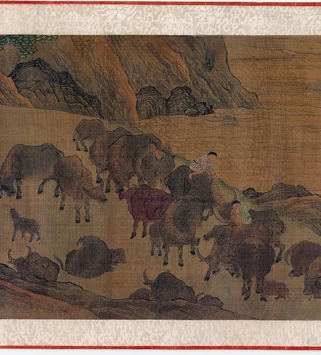 传李唐渡溪牧牛图卷_07