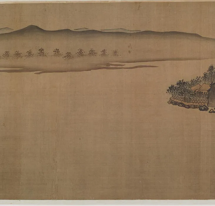 《千山竞秀图卷》又名《江村图卷》_07