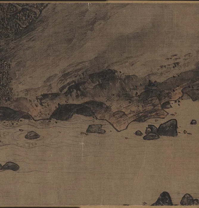 李唐山水画《濠梁秋水图》卷_06