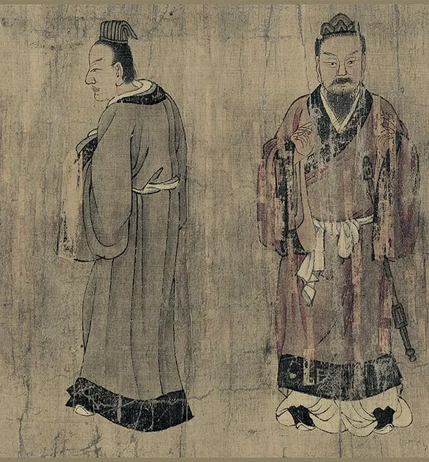 传阎立本人物画《孔子弟子图》卷_04