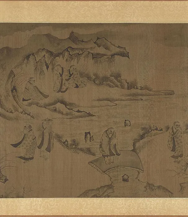 传李公麟《山水罗汉观音图》卷_08