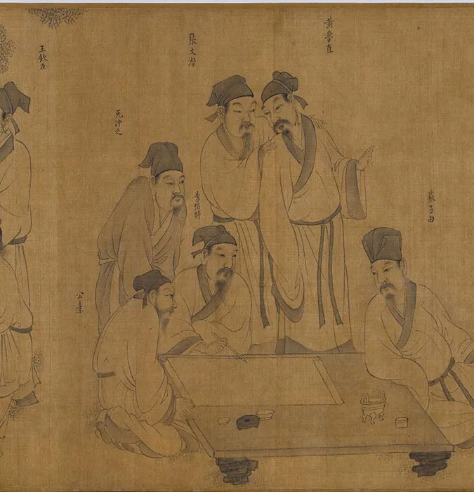 传宋李公麟西园雅集图卷_09