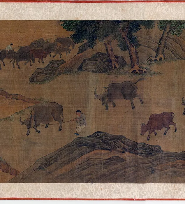 传李唐渡溪牧牛图卷_06